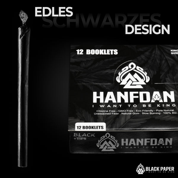 HANFDAN BLACK - 12ER DISPLAY BOX KING SIZE PAPERS & TIPS